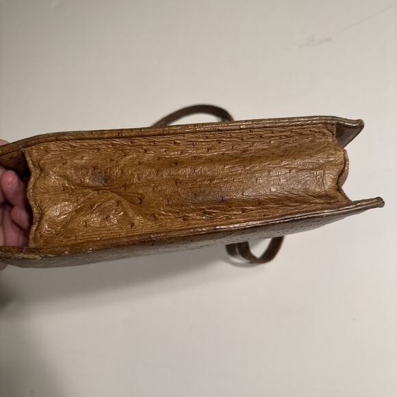 Vintage BrownOstrich Leather Small Hand Bag - Picture 6 of 13